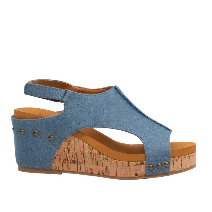 HANNAH Peep Toe Cork Women Platform Sandal Velcro Slingback for wholesale by Maker's Shoes