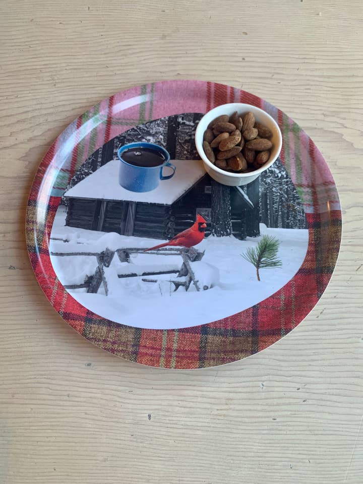 Plateau Wintery 2 en placage de bouleau 12" pour la vente par Cabin Love