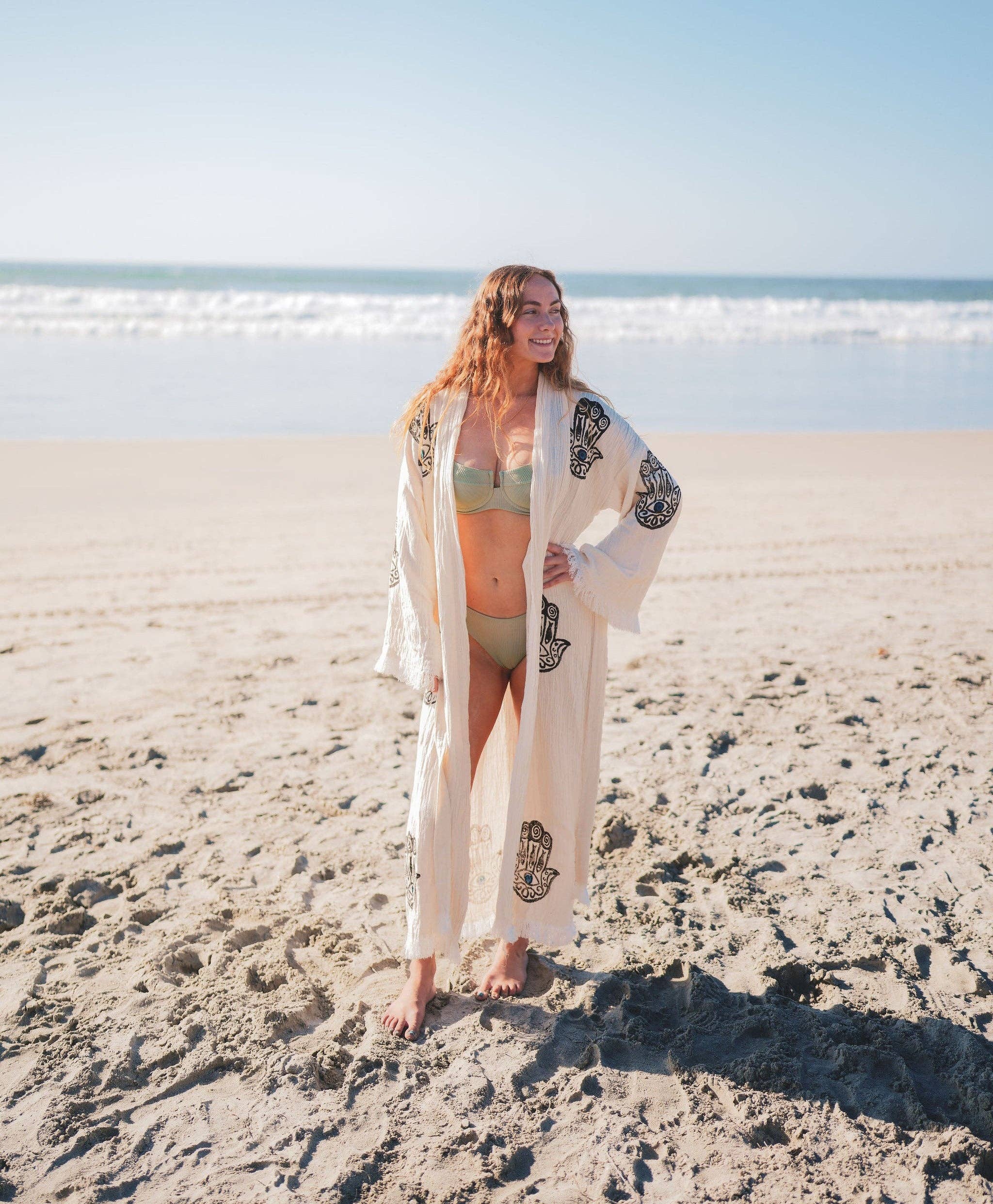 Basic Layers – wholesale Morgonrock - Dam – MUSLIN BOMULLSKIMONO BADROCK HAMSA HANDTRYCK2