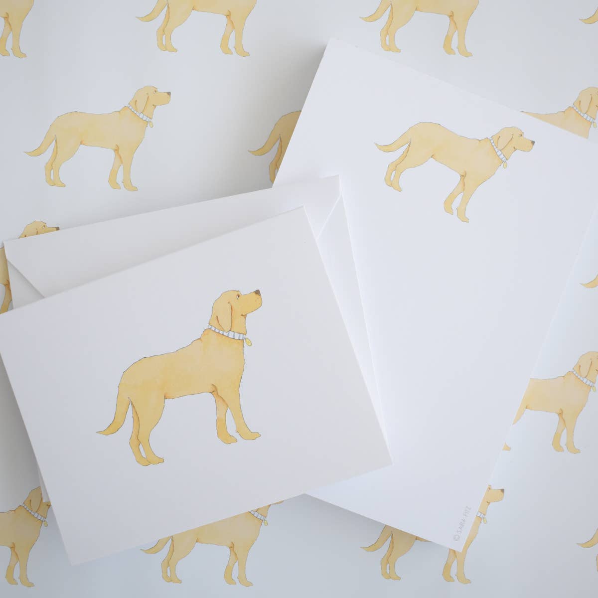 Sara Fitz - Wholesale Wrapping Paper Roll - Golden Pup Gift Wrap1