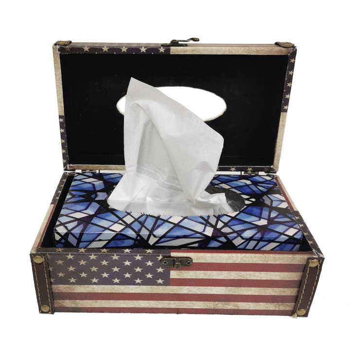 Boxman - Vente Boîtes à mouchoirs - Housse de boîte à mouchoirs avec drapeau américain4