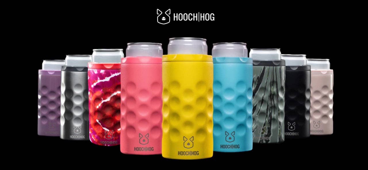 Hooch Hog - Wholesale Drink Huggers & Koozies - The Skinny Can Cooler [Purple Glitter]2