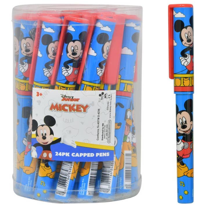 Mickey-Kugelschreiber in PVC-Behälter - 24 Stück für den Großhandel von Deluxe Import Trading