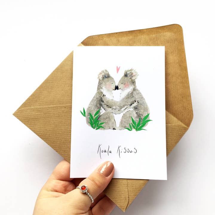 Koala Love Card for wholesale by ZoeLathamDesigns