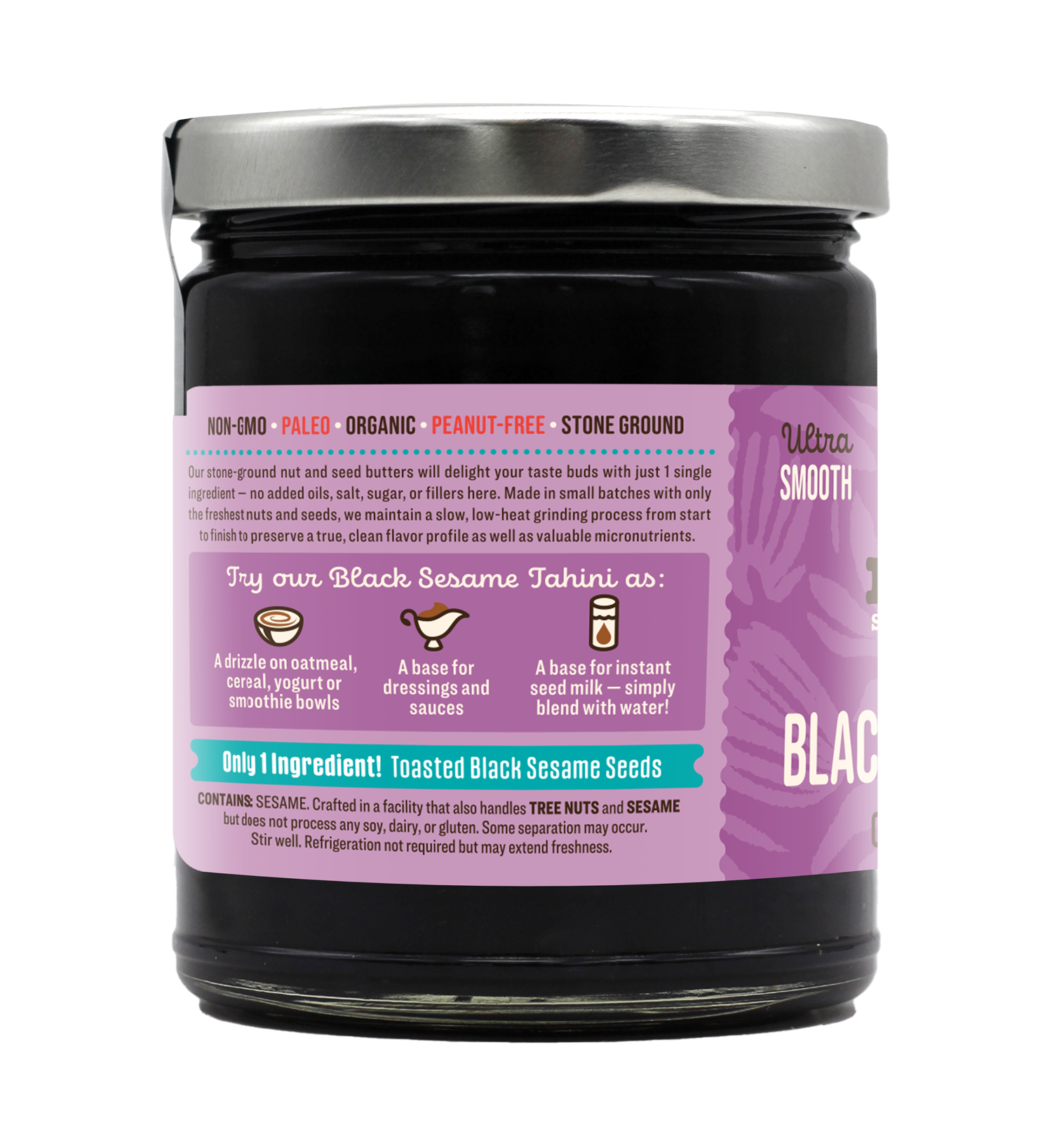 Windy City Organics - Venta al por mayor Cremas de frutos secos - Mantequilla de Semillas de Sésamo Negro Crudo Orgánico1