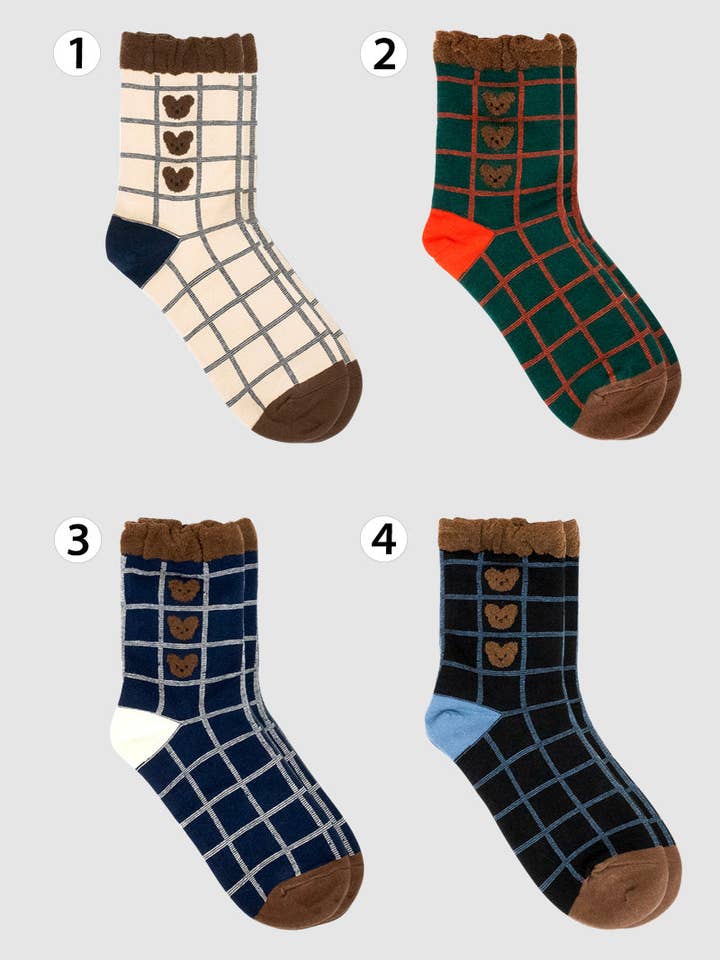 Women's Crew Winter Line Bear Socks for wholesale by 7DAYSSOCKS