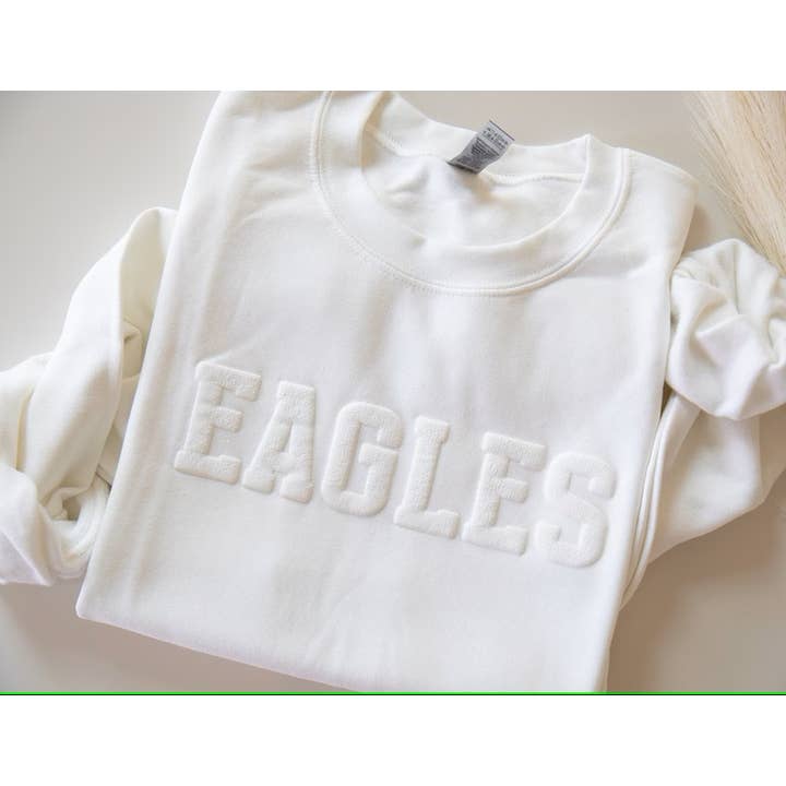 A Blessed Texas Mess Boutique - Wholesale Graphic Sweatshirt - Unisex - Custom School Mascot Sweatshirt Embossed Team Mascot Puff1