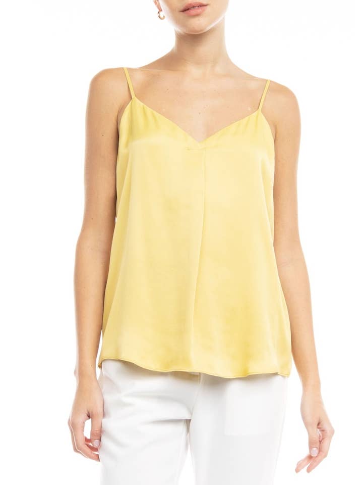 Pleat Front V-Neck Cami for wholesale by Naked Zebra