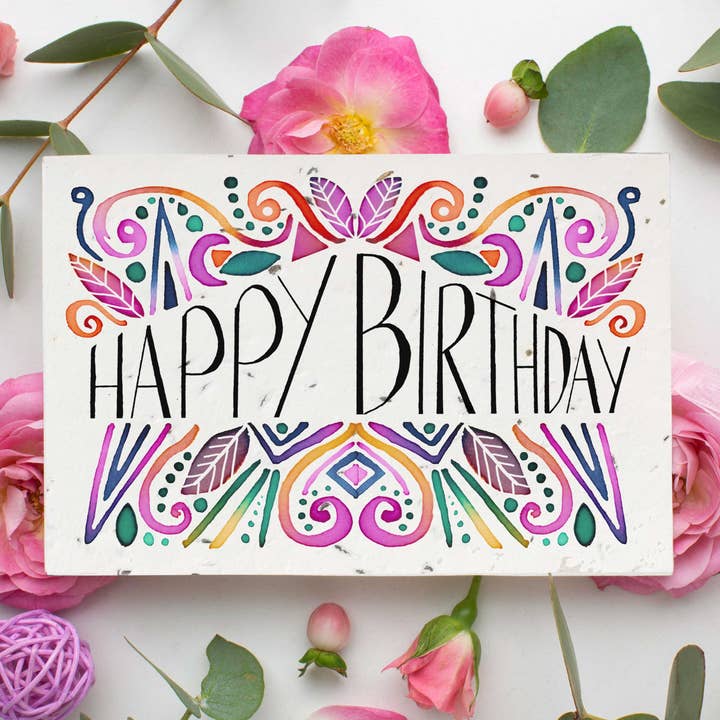 Fiesta Birthday Plantable Wildflower Greetings Card for wholesale by Loop Loop