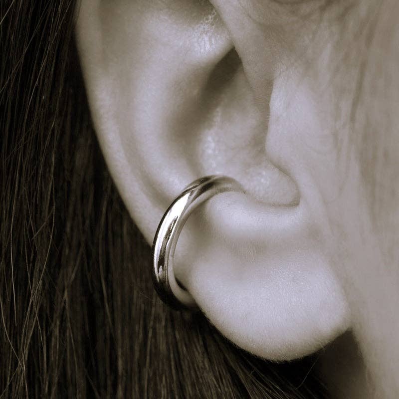 Ear Cuff Argento - Senza Piercing, Cerchietto Cartilagine Regolabile, Finto Conch Gioiello, Stile Boho, Regalo Per Lei - Italia - Foto 8