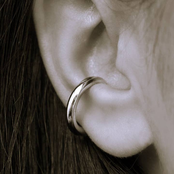 Ear Cuff Argento - Senza Piercing, Cerchietto Cartilagine Regolabile, Finto Conch Gioiello, Stile Boho, Regalo Per Lei - Italia - Foto 8