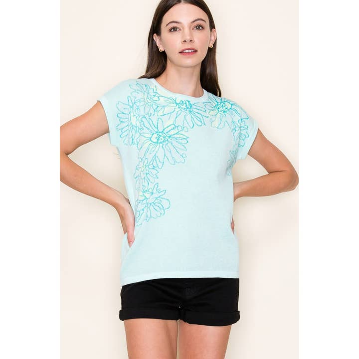 STACCATO - Wholesale Knit Sweater - Women's - FLOWER JACQUARDED SWEATER TOP