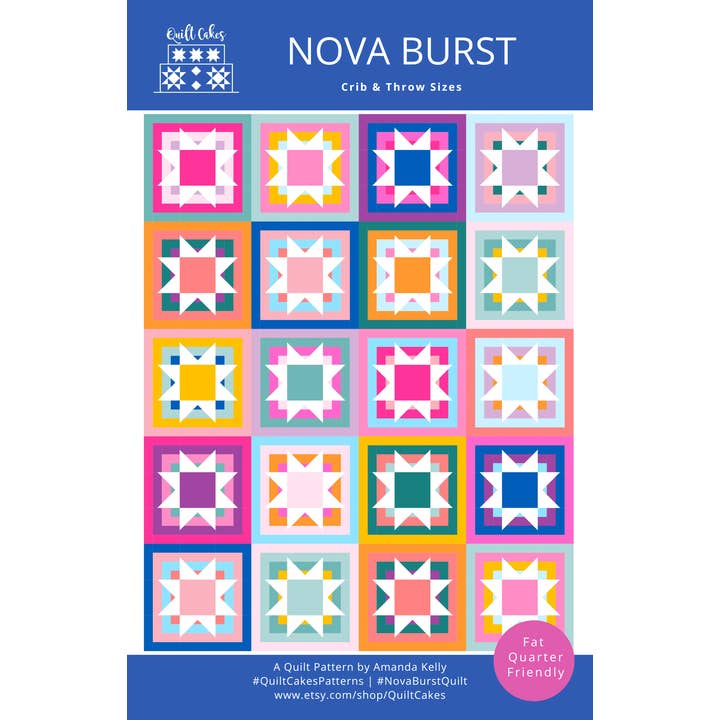 QuiltCakes - Wholesale Craft Sewing Kit - Nova Burst Quilt Pattern Printed