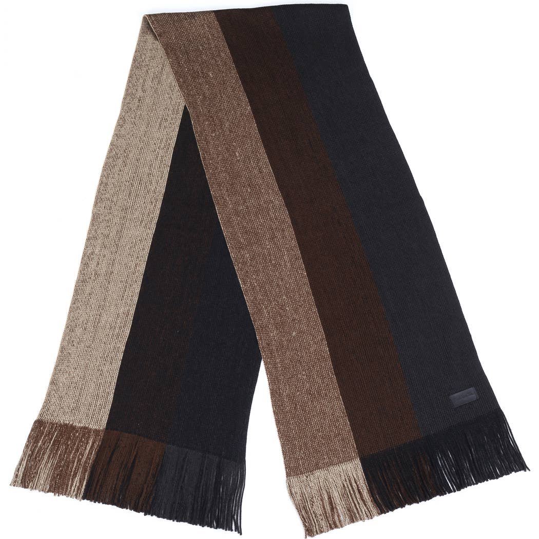 Mio Marino - Wholesale Scarf - Men's - King Striped Knit Scarf0