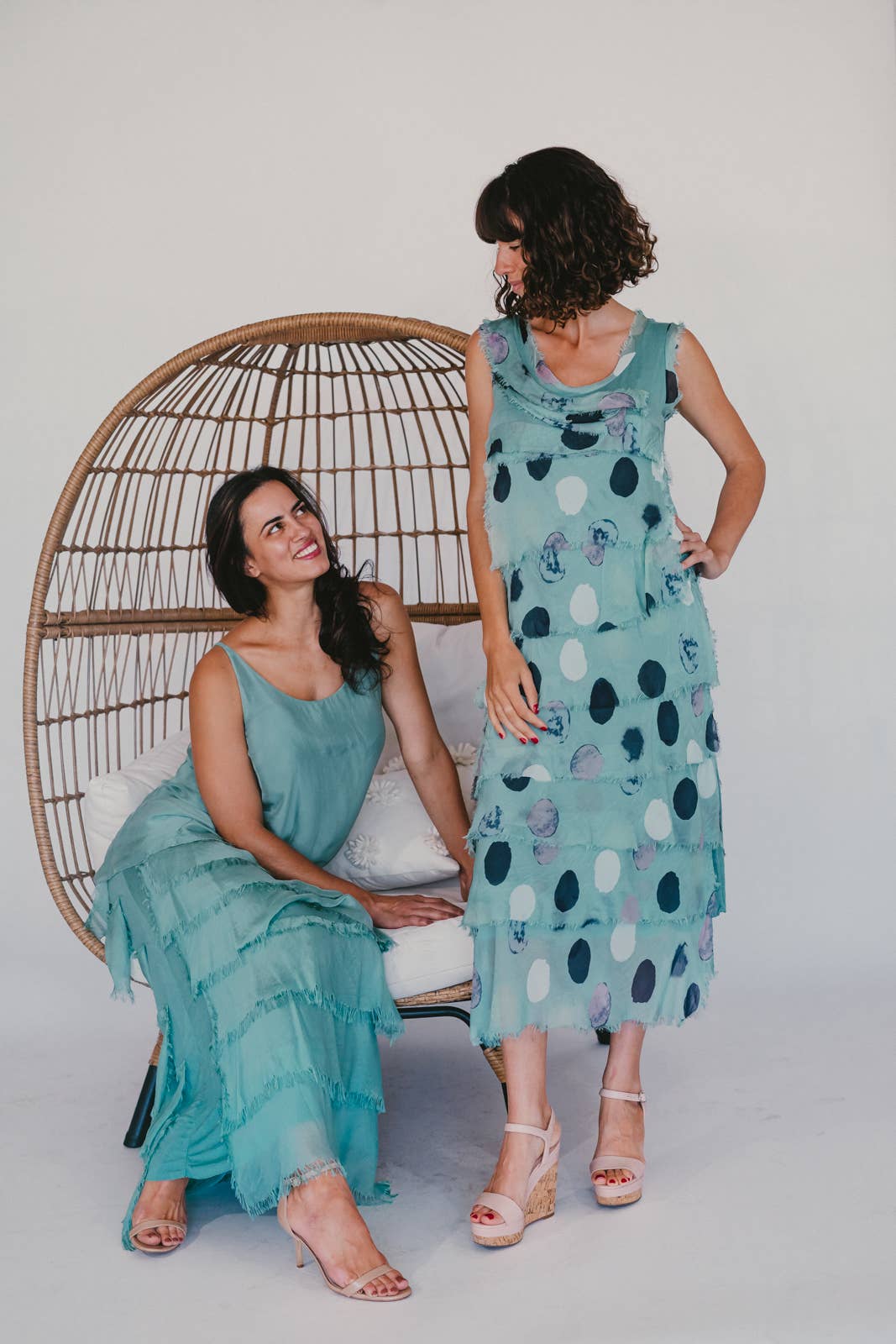 Dance in Paris - Wholesale Dress - Women's - Women's Sleeveless Dots Maxi Dress, Multi Layers5