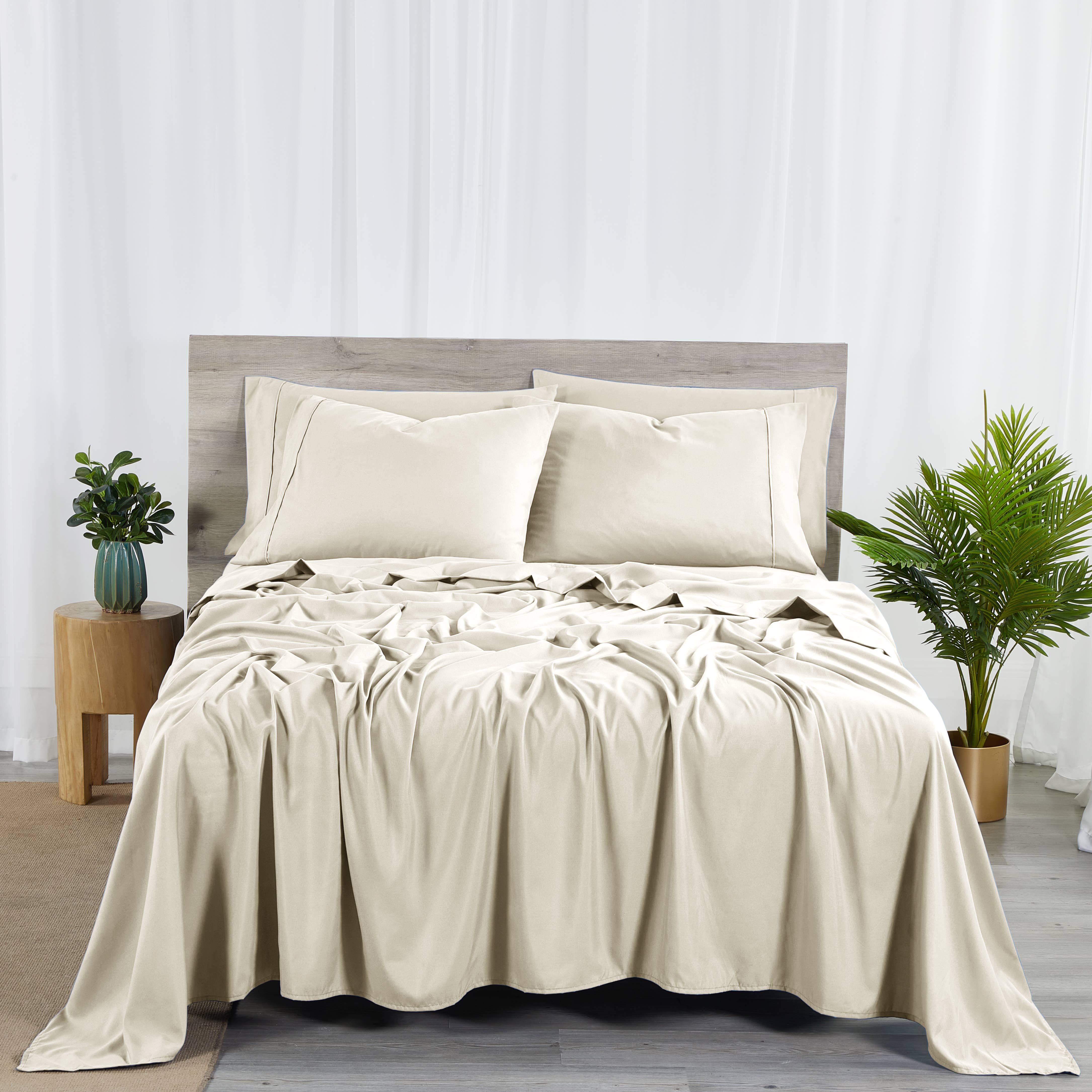Bed Bath Fashions - Wholesale Sheet Set - Bibb Home 2000 Count 6-Piece Bamboo Sheet Set with Suregrip2
