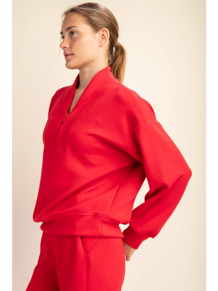 Rae Mode - Wholesale Jacket - Women's - MODAL SCUBA LUXE HALF ZIP JACKET41