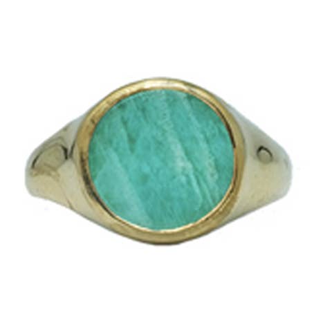 Anillo Léon - Chapado en oro de 18 quilates - Amazonita para venta al por mayor de TALISMAS BIJOUX