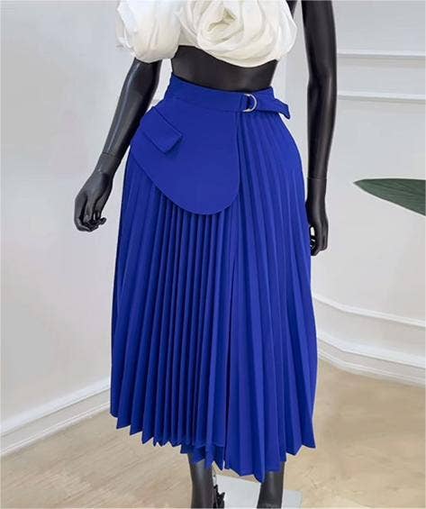 Rosa Clothing - Wholesale Skirt - Women's - Stylish pleated midi A-line skirt3