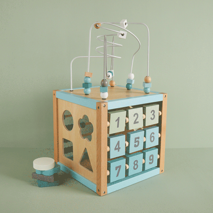 Bieco Spielwaren - Wholesale Wood Toy - Kids - Motor skills cube forest animals wood FSC®1