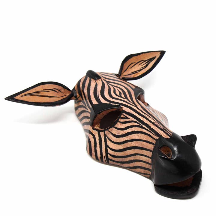 Wood Zebra Mask Wall Hanging for wholesale by Global Crafts