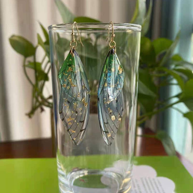 Mio Queena – wholesale Dangle earrings – Gradient Cicada Wings Butterfly Wings Earrings22