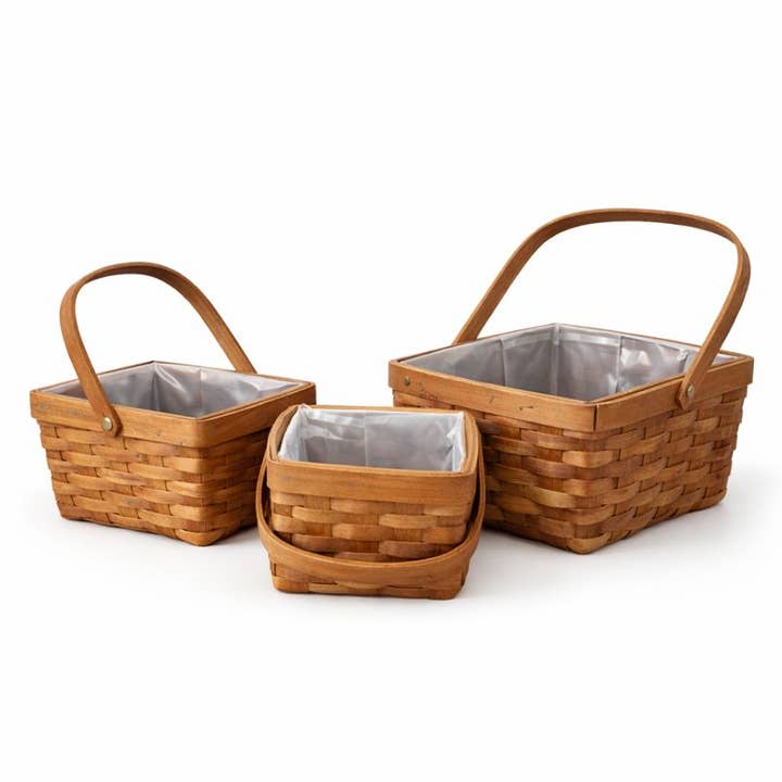 SWS BASKETS AND HOME DECOR – Großhandel Korb – Pflanzkorb-Set für Blumen mit Auskleidung, geflochtene Holzspäne