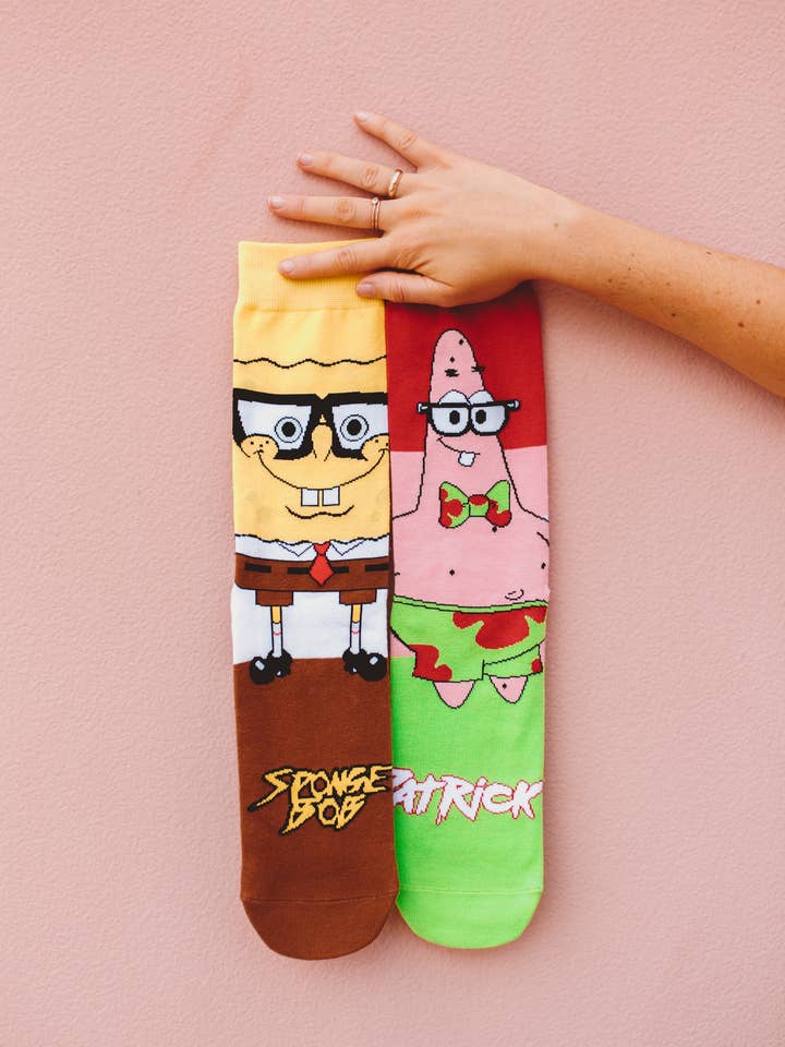 Odd Sox – wholesale Socks – Unisex – Spongebob Nerd Pants 360 Knit Socks1