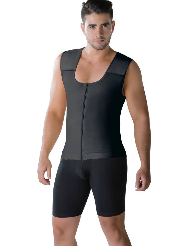 Perfect Shape - Wholesale Athletic Top - Men's - 505 Mens Slimming Body Shaper Vest with Zipper3
