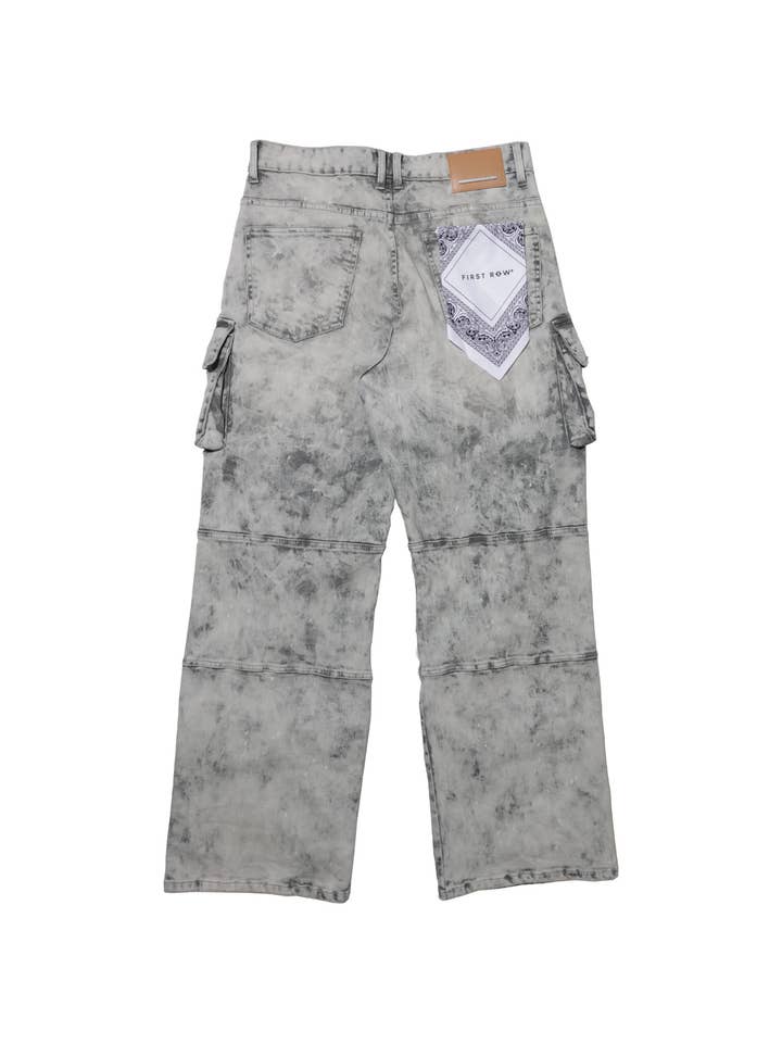 First Row – wholesale Jeans - Herr – Y2K vida cargobyxor i denim med utility-fickor9