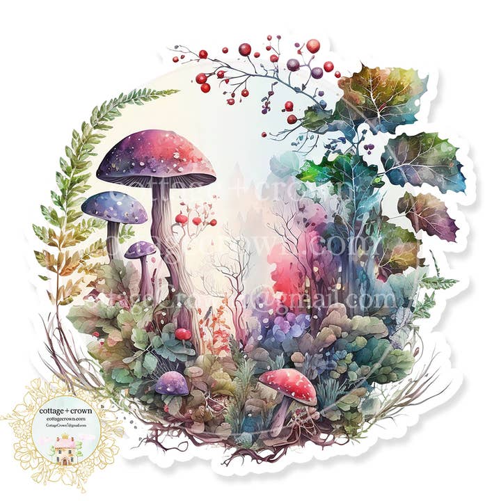 Mushrooms 11 Fairy Garden Vinyl Cottagecore Kindle Sticker for wholesale by cottage + crown
