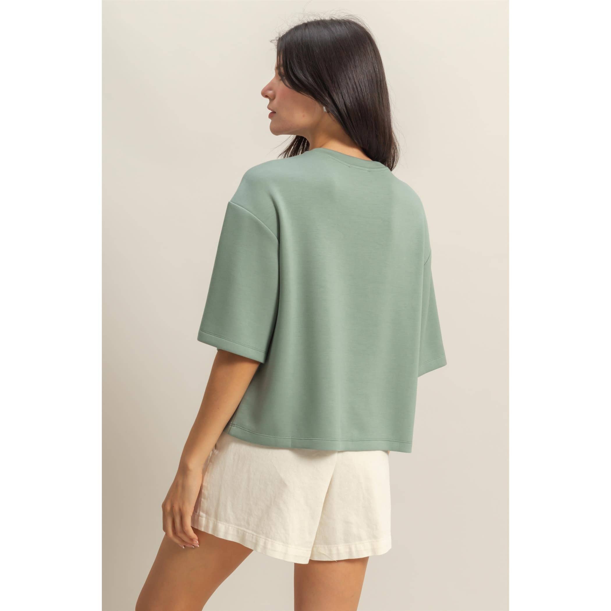 HYFVE - Wholesale Shirt - Women's - Double Knit Drop Shoulder Everyday Basic Top4