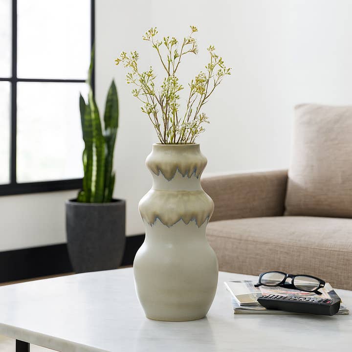 Decorative Vase - Gray Ceramic Minimalist Design, 19 in. for wholesale by Elevarre
