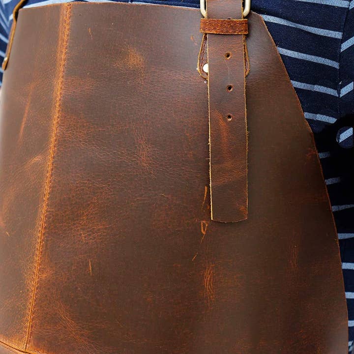 Tuzech Leather – wholesale Förkläde – Tuzech Hållbart Läderförkläde Verktyg/Justerbart/Kock/Tungt Handgjort Justerbart Verktygsförkläde - 30,5 x 23,5 tum