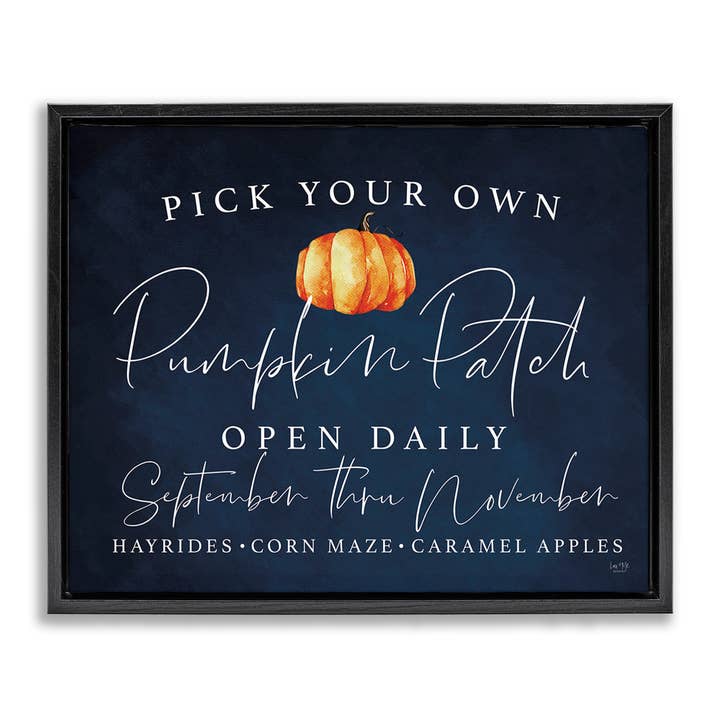 Pick Your Own Pumpkins Floating Frame Canvas for wholesale by Stupell Industries