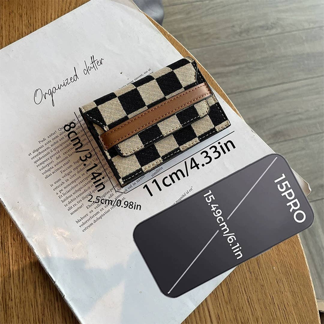 UNISHE - Wholesale Wallet - Women's - Checkered Ultra-Slim Multi-Card Holder ID Wallet ZK35652