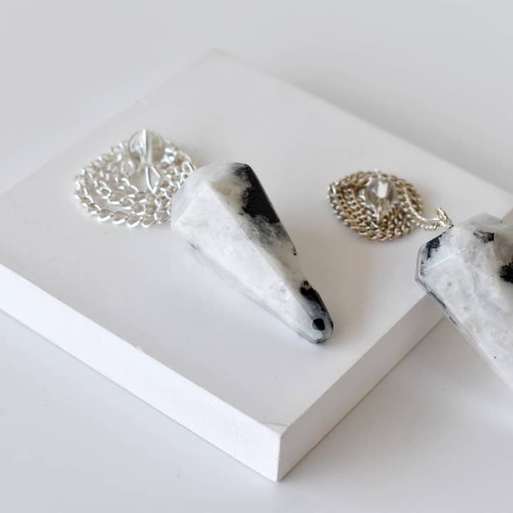 Soothing Crystals - Wholesale Spiritual Stone/Crystal - Dowsing Pendulum |Rainbow Moonstone Faceted Crystal Pendulum1