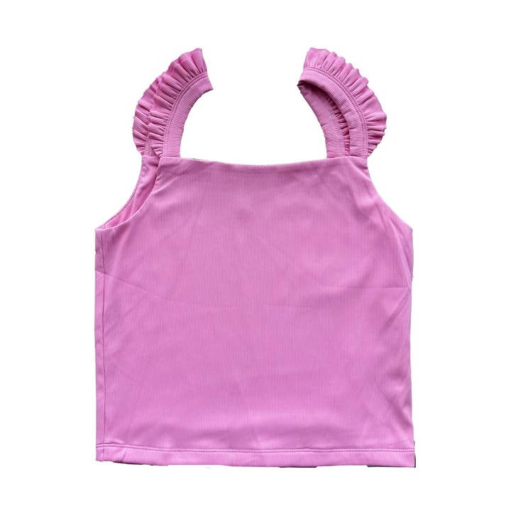 A43 Roze Tanktop met Ruches en Bandjes voor wholesale door Little Olin