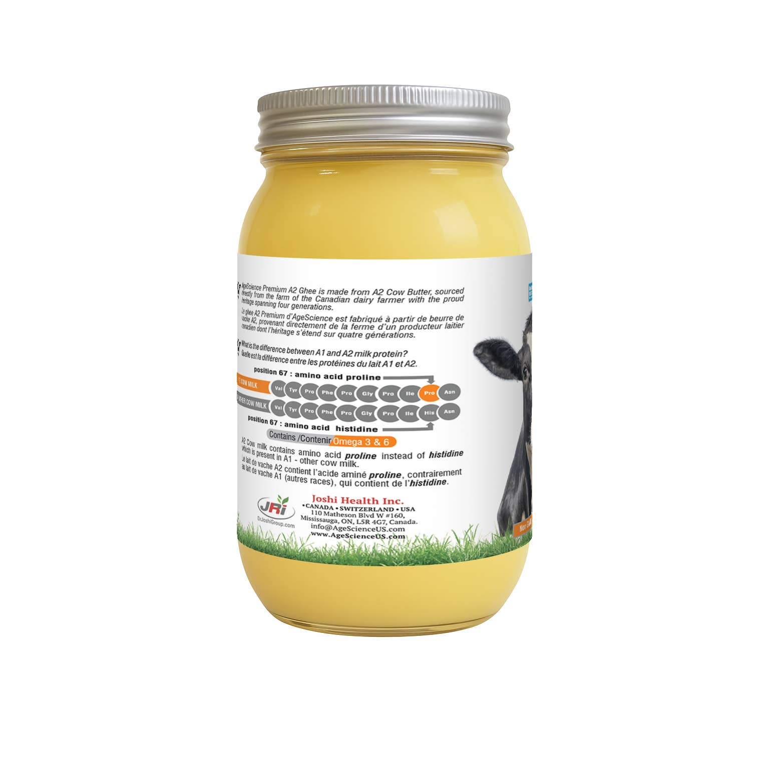 AgeScience - Wholesale Butter - AgeScience Canadian A2 Ghee – Clarified Butter, Lactose-Free1