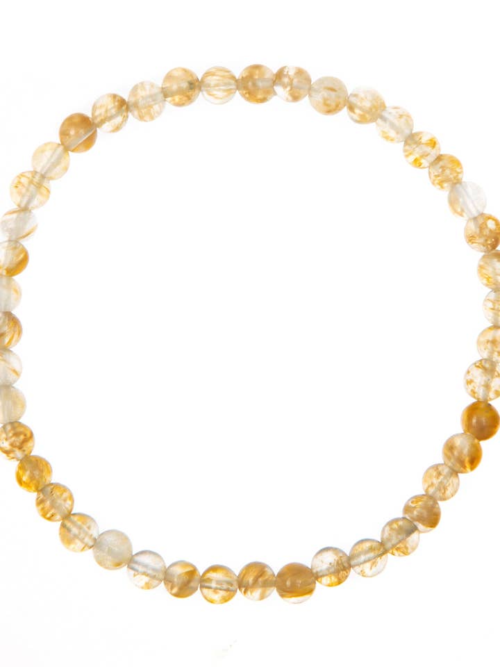 Pulsera elástica de cuarzo citrino B1981-4MM para venta al por mayor de Ole