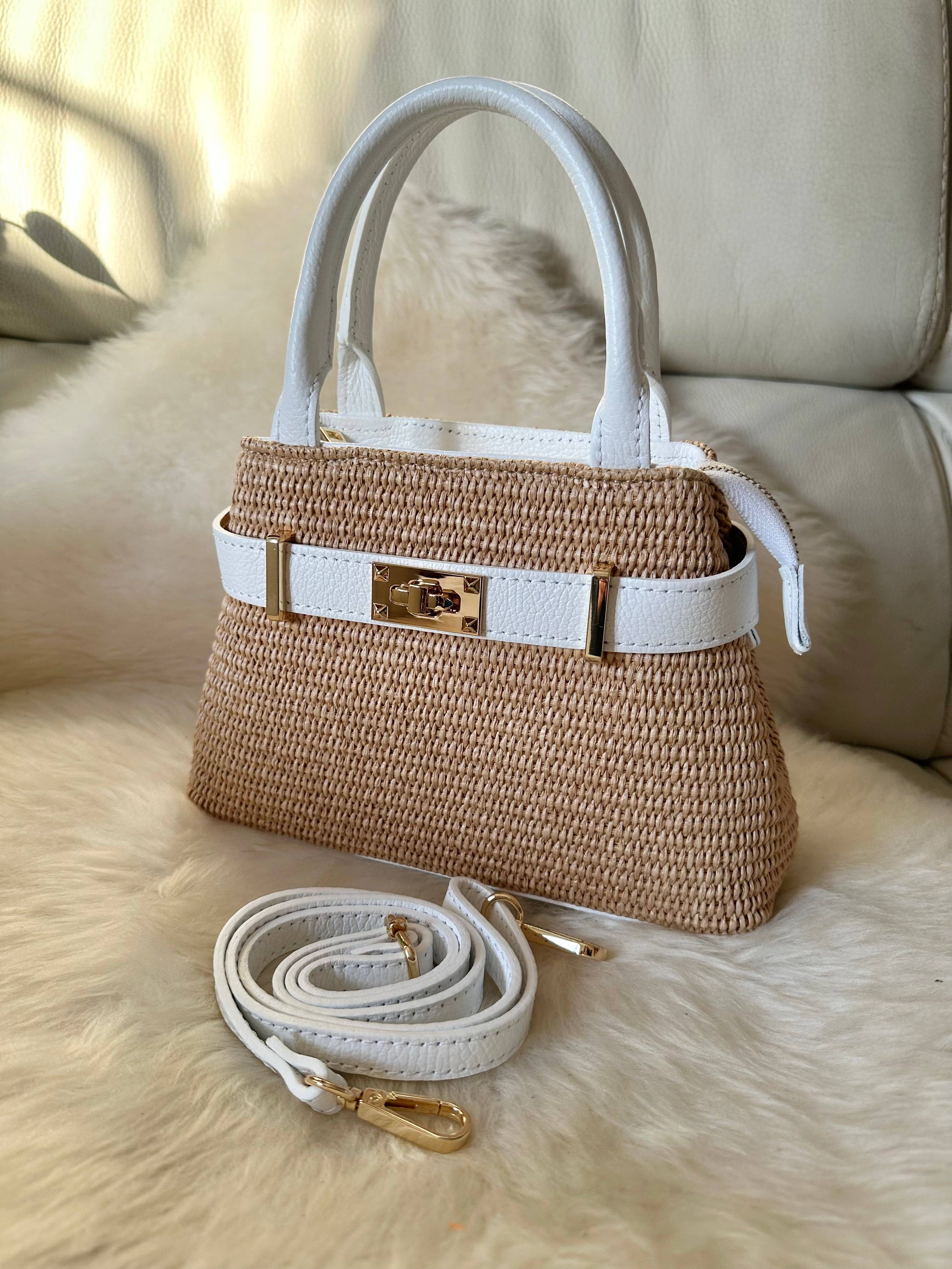 Zhade - Wholesale Top Handle Bag - Women's - BAHAMAS - Genuine leather and raffia14