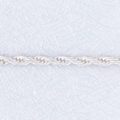 Rope chain necklace in silver, 5 mm wide, 16 inch for wholesale by S&A Fashions