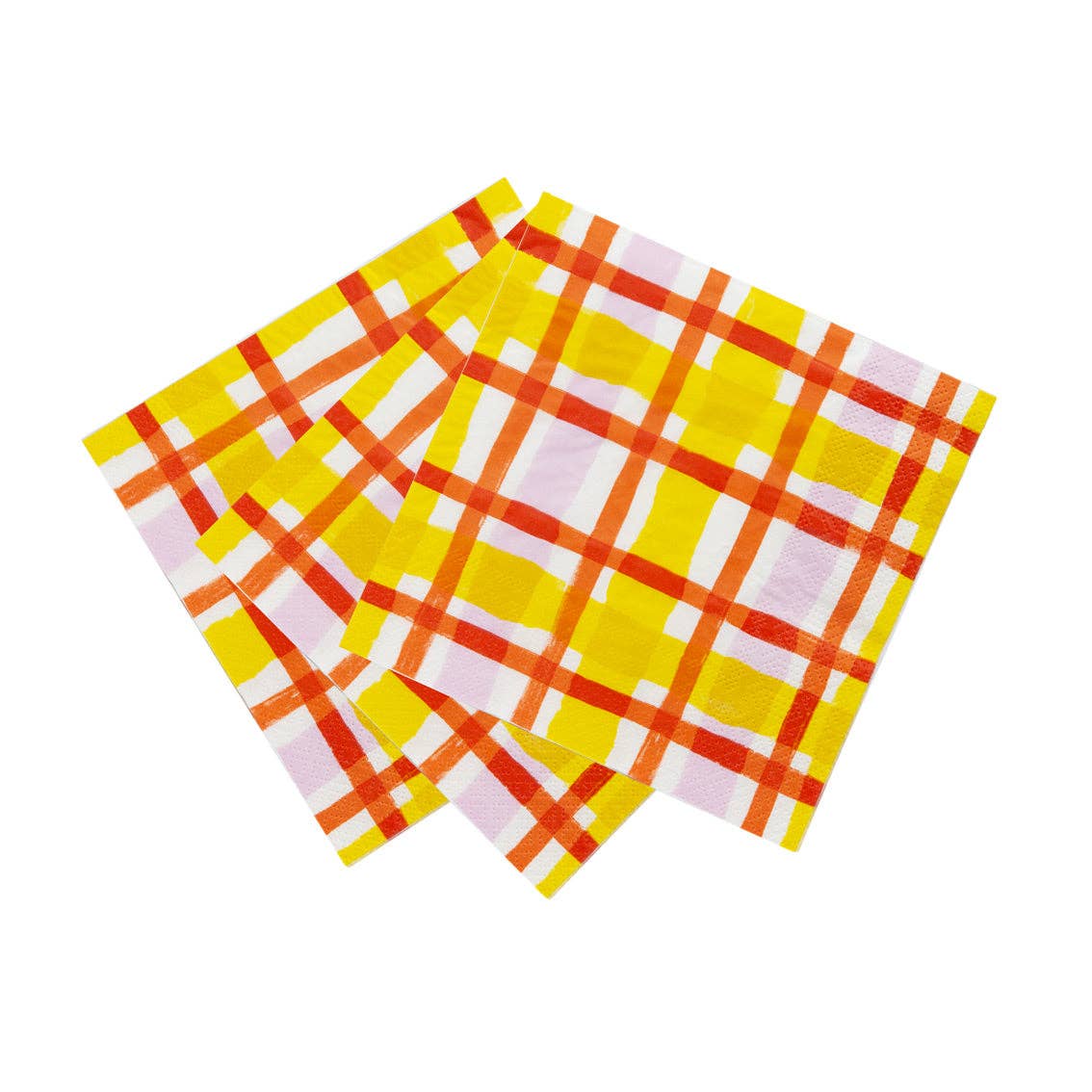 Talking Tables USA - Wholesale Disposable Napkin - Yellow Gingham Paper Napkins - 20 Pack | Party Napkins |5