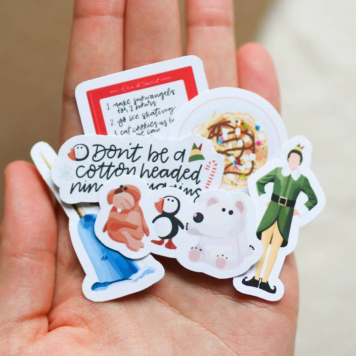 Pegatinas de Navidad de Mini Elfos Impermeables para venta al por mayor de The Sticker Shop