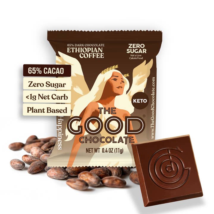 Ethiopian Coffee Dark Chocolate Square / 0.4 oz for wholesale by The Good Chocolate