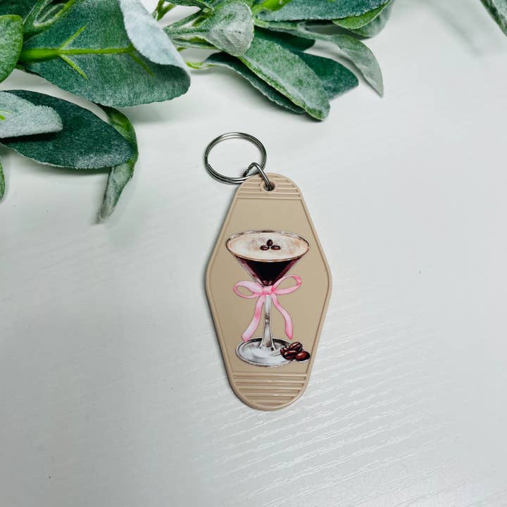Espresso Martini Keychain for wholesale by Mint Print Shop & Co