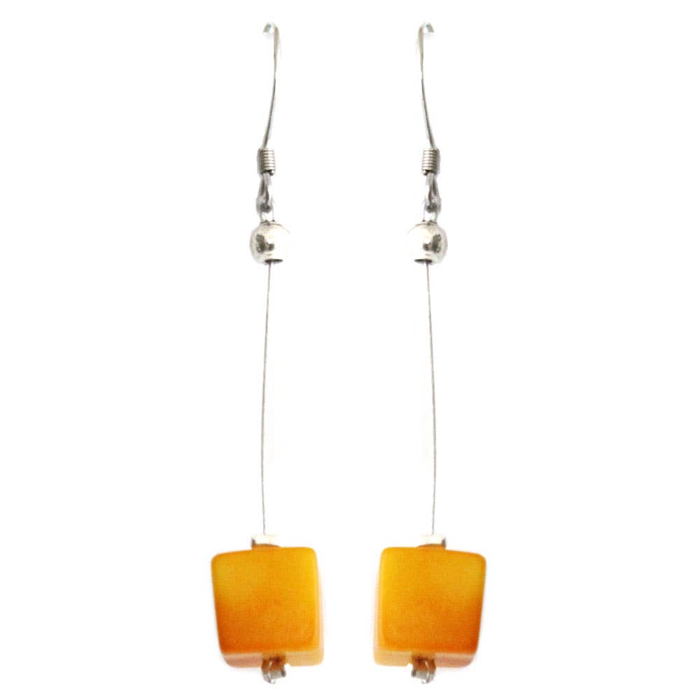 Muichic Natural Jewelry - Wholesale Dangle Earrings - Cubes Tagua Earrings Handmade Fairtrade Lightweight1