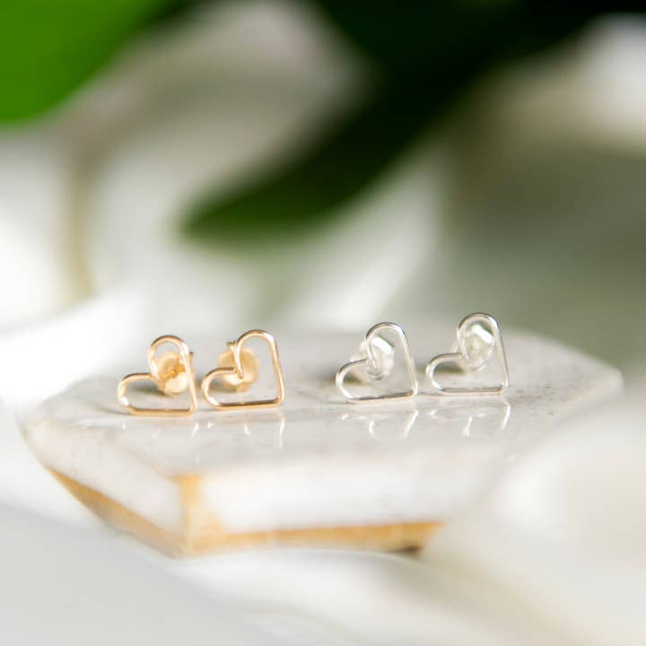 Blossom and Shine - Wholesale Stud/Post Earrings - Heart Stud Earrings | Sterling Silver or 14k Gold Filled1