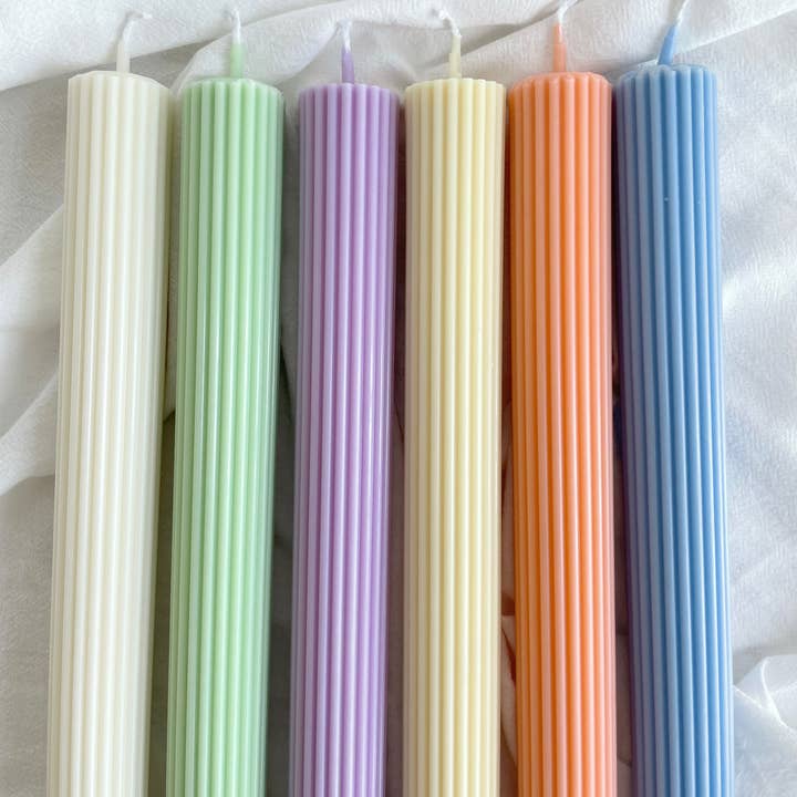 LA AROMA CANDLE CO. - Wholesale Tapered Candle/Candlestick - Roman Ribbed Candle 10 1/4'' (A Pair)