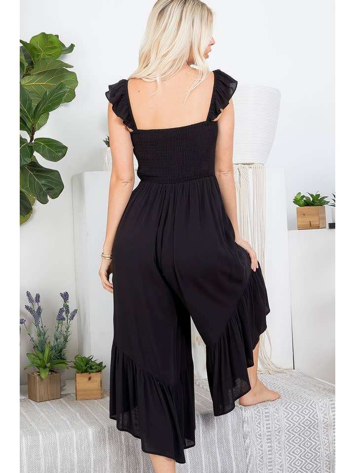 Sweet Lovely by Jen - Wholesale Jumpsuit - Women's - SW401 SOLID SMOCKED JUMPSUIT37